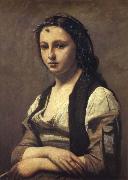 Corot Camille The woman of the pearl oil on canvas